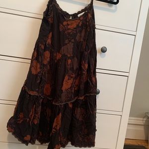 black floral urban outfitters babydoll dress.